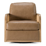 Danson - Modern Tan Leather + Wicker Swivel Accent Chair by VIG Furniture - View 4