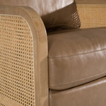 Danson - Modern Tan Leather + Wicker Swivel Accent Chair by VIG Furniture - View 6