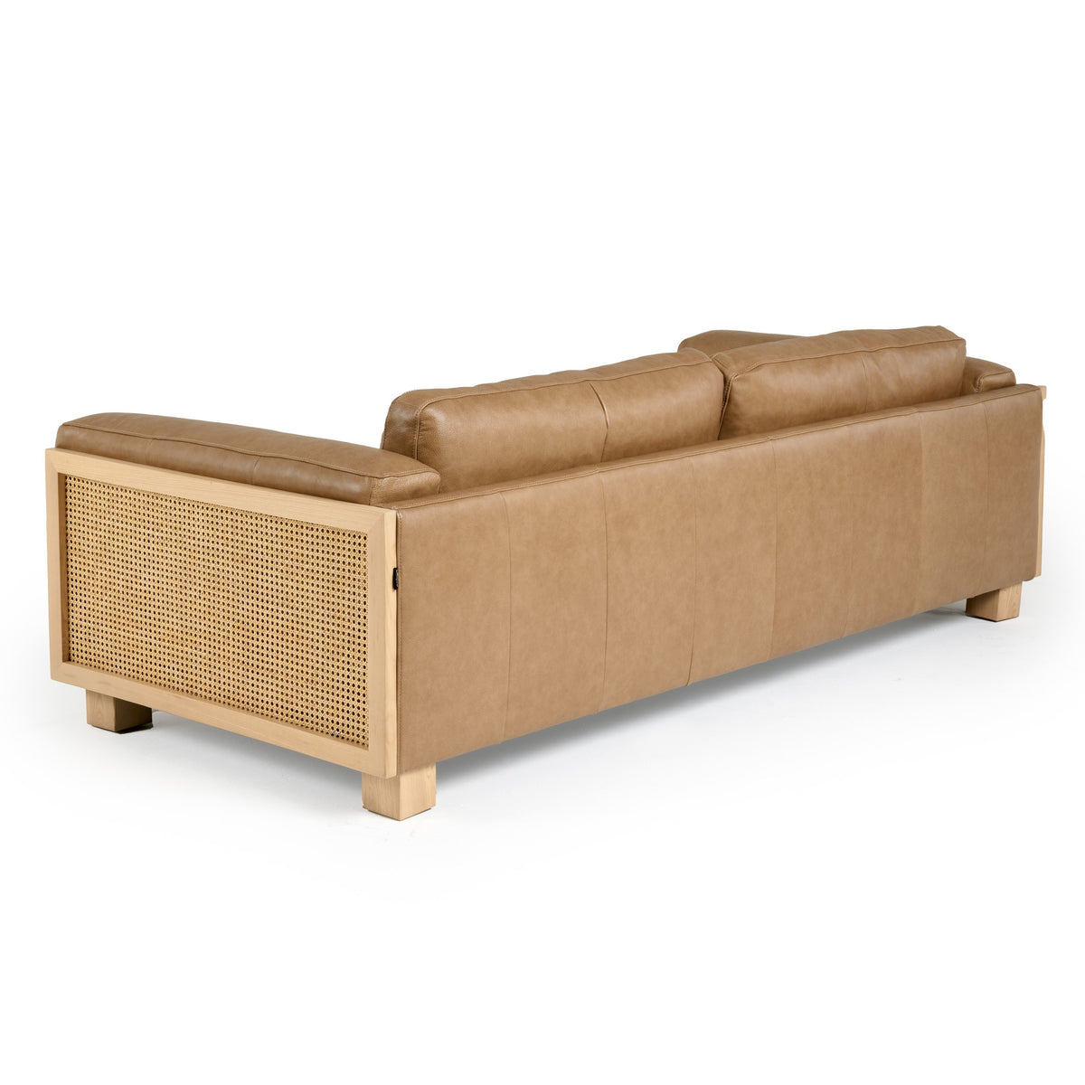 Danson - Modern Tan Leather + Wicker Sofa by VIG Furniture - View 8