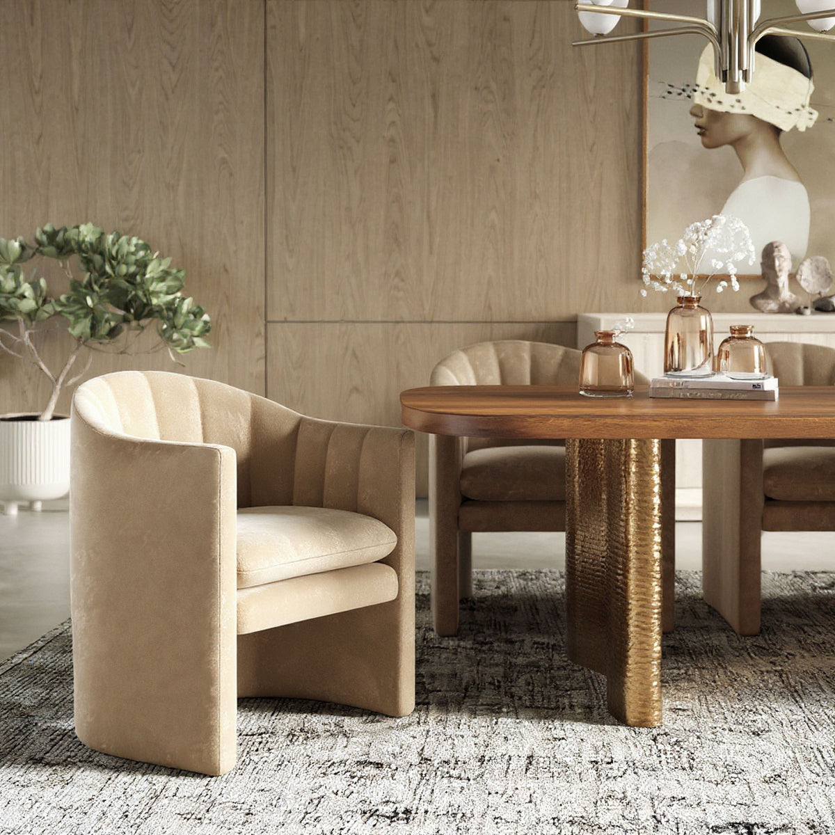 Danube - Modern Beige Fabric Dining Chair by VIG Furniture - View 9