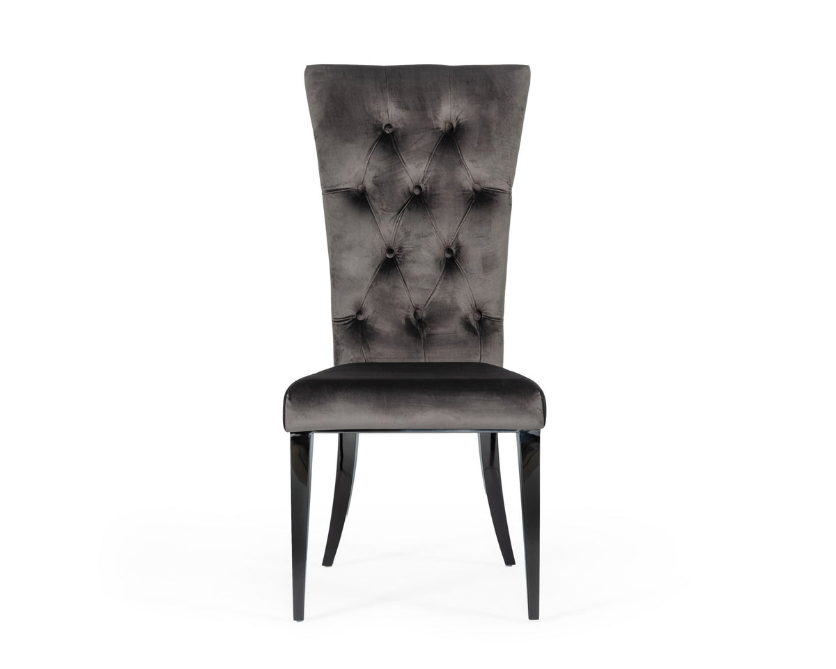 Darley - Transitional Grey Velvet Dining Chair Set of 2 by VIG Furniture - View 3