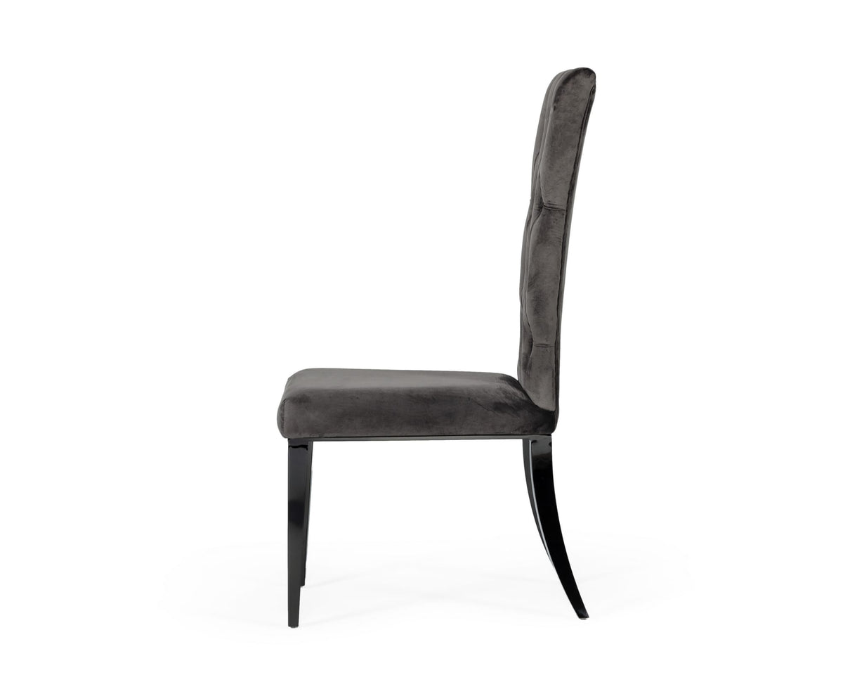 Darley - Transitional Grey Velvet Dining Chair Set of 2 by VIG Furniture - View 4