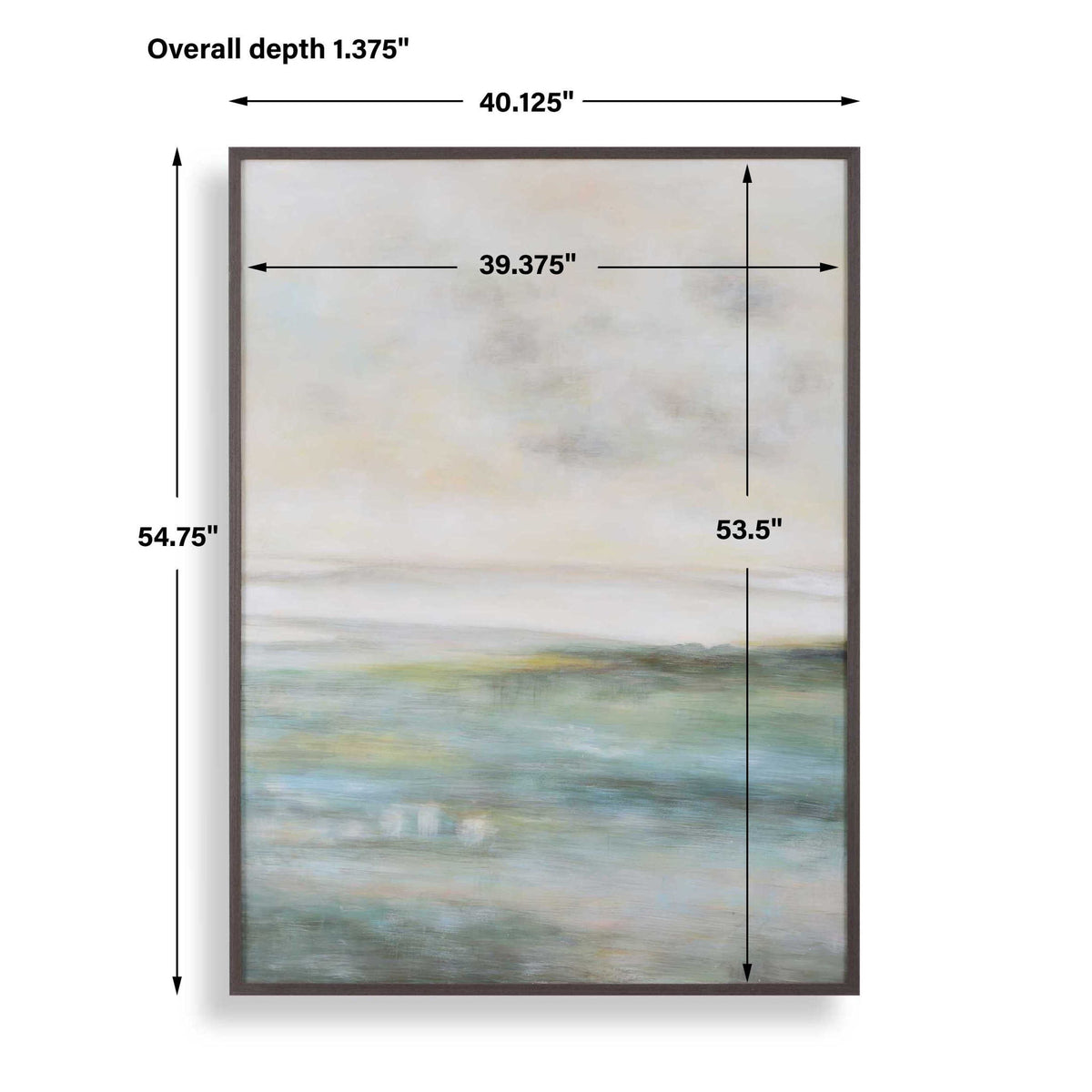 Awakening - Hand Painted Landscape Art - Blue / Brown / Green / White / Yellow