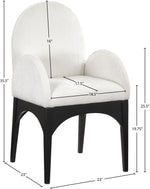 Waldorf - Chenille Dining Arm Chair With Black Legs