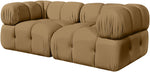 Orin - Velvet Performance Fabric Upholstered 2 Piece Modular Sofa (2 Corner Chairs)
