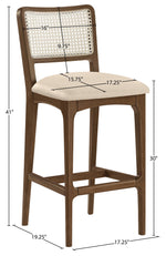 Atrium - Upholstered Bar Stool (Set of 2) - Brushed Brown Frame