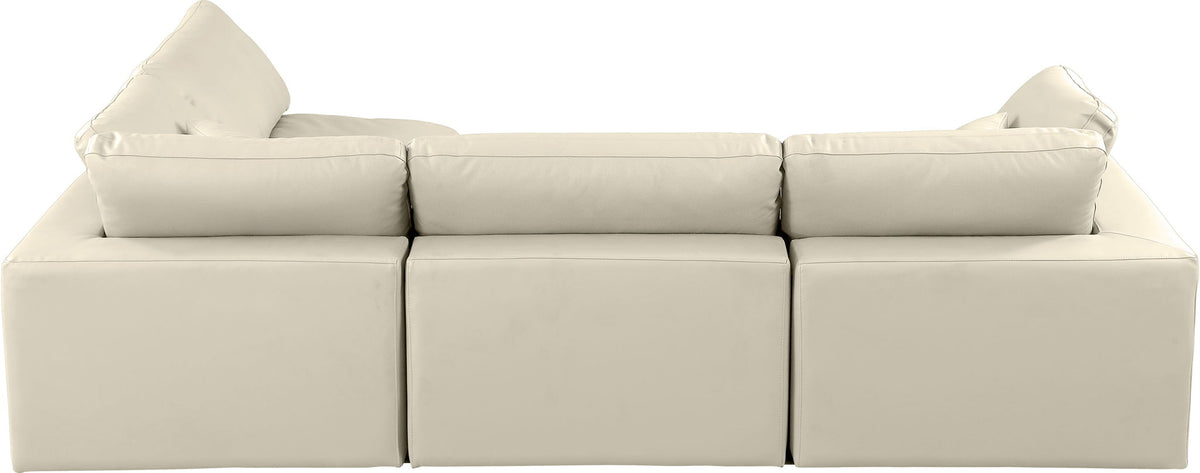 Comfy - 4 Piece Faux Leather Modular Armless Sectional