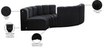 Arc - Velvet 4 Piece Curved Modular Sofa
