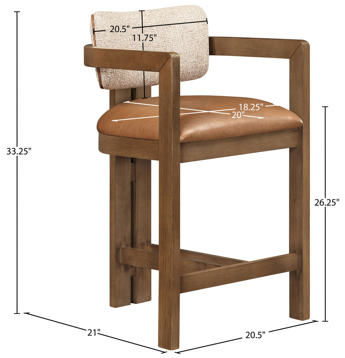 Ravina - Upholstered Counter Stool With Stained Brown Base