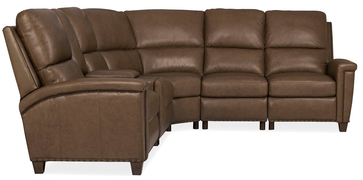 MS - Julian Six-Piece Power Reclining Sectional - Dark Brown