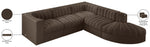 Rummi - Velvet Performance Fabric Upholstered 5 Piece Modular Sectional