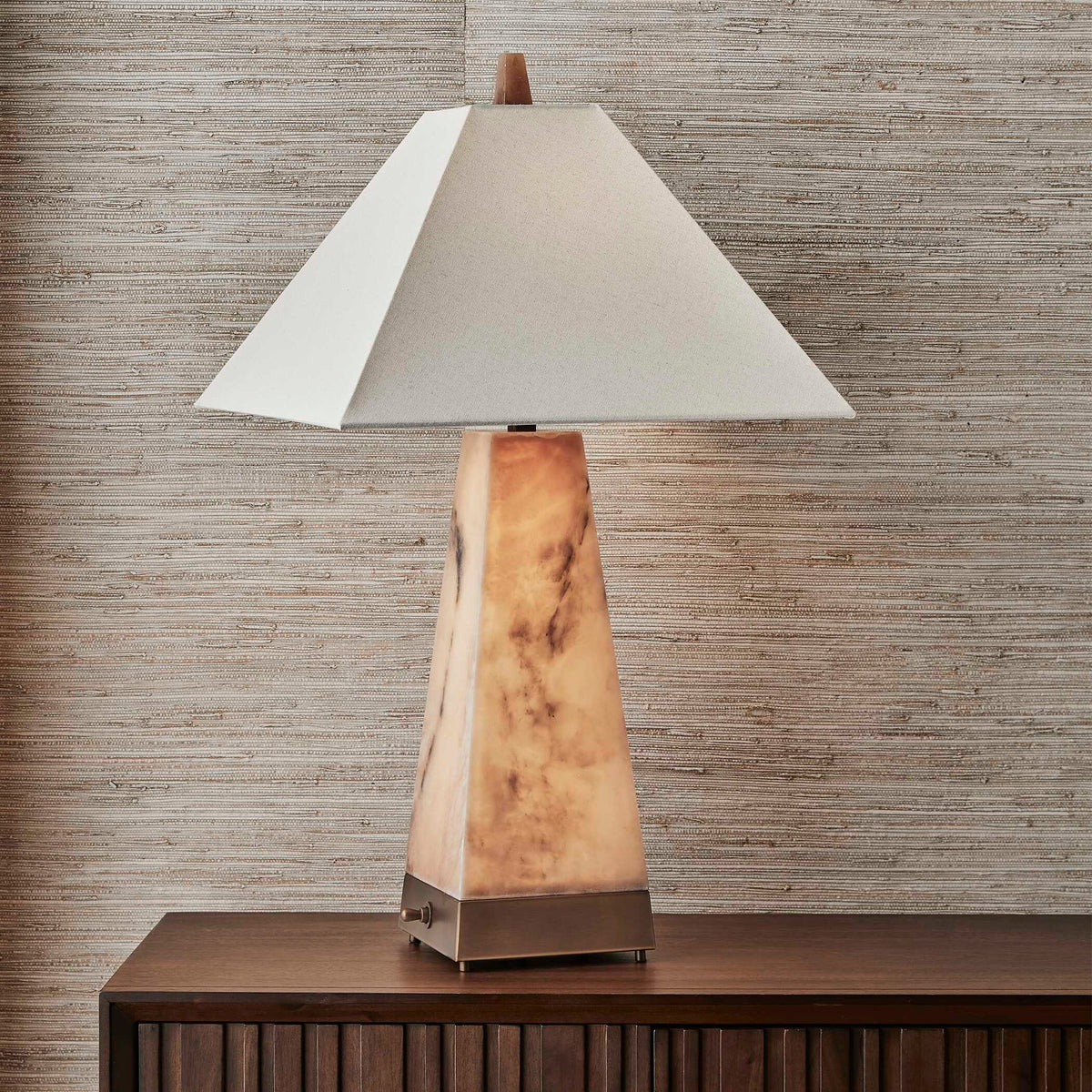 Lit Pyramid - Table Lamp - Beige