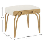 Accent Bench - Light Cream / Brushed Brass