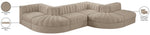 Rummi - Rounded Velvet Performance Fabric Upholstered 6 Piece Modular Sectional