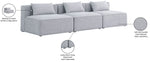 Cube - Linen Modular 3 Seat Armless Sofa