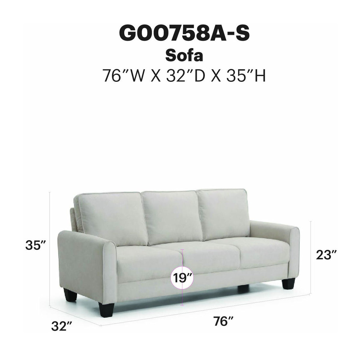Dallas - Sofa - Ivory