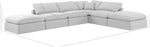 Indulge - Linen 6 Piece Modular Armless Sectional - White