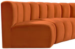 Arc - Velvet 4 Piece L-Shaped Modular Sofa