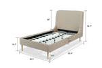 Heather - Twin Bed - Taupe And Black