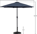 Fiji - Aluminum Patio Umbrella With Round Black Base