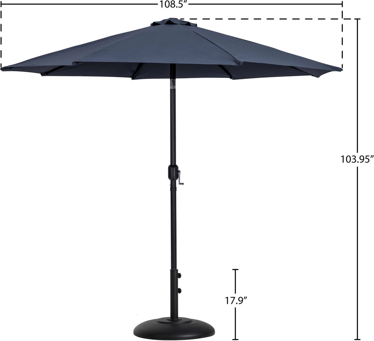 Fiji - Aluminum Patio Umbrella With Round Black Base
