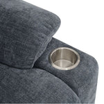Omarion - Power Recliner With Lift & Heating & Massage - Blue Chenille