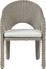 Seacrest - Olefin Water Resistant Fabric And Wicker Outdoor Patio Dining Chair