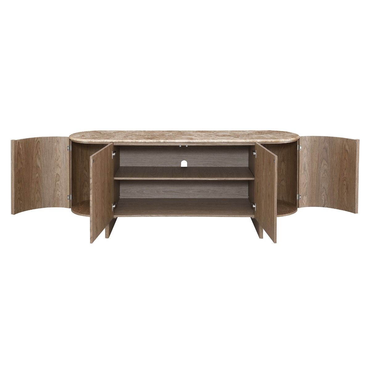 Markku - Console Table With Natural Marble - Oak
