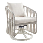 Breeze - Cream Metal Outdoor Swivel Dining Chair With Cushions - Pearl
