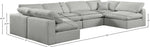 Comfy - 6 Piece Linen Modular Armless Sectional
