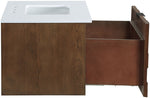 Leonardo - Engineered Stone And Solid Wood 24" Wall Mounted Bathroom Vanity
