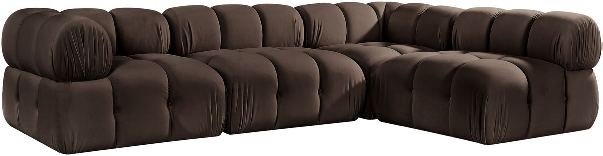 Orin - Fabric Velvet 4 Piece Modular Sectional