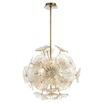 Champagne Lily Pads - Pendant - Light Antique Brass