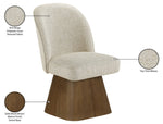 Marlowe - Linen Textured Fabric Upholstered Swivel Dining Side Chair - Stained Brown