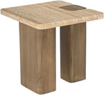 Ravenna - Genuine Fabric Travertine And Oak Wood Table