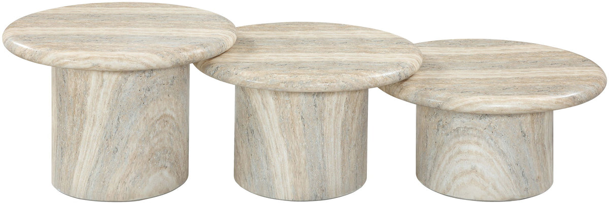 Emara - 3 Piece Concrete And Fiberglass Indoor / Outdoor Coffee Table