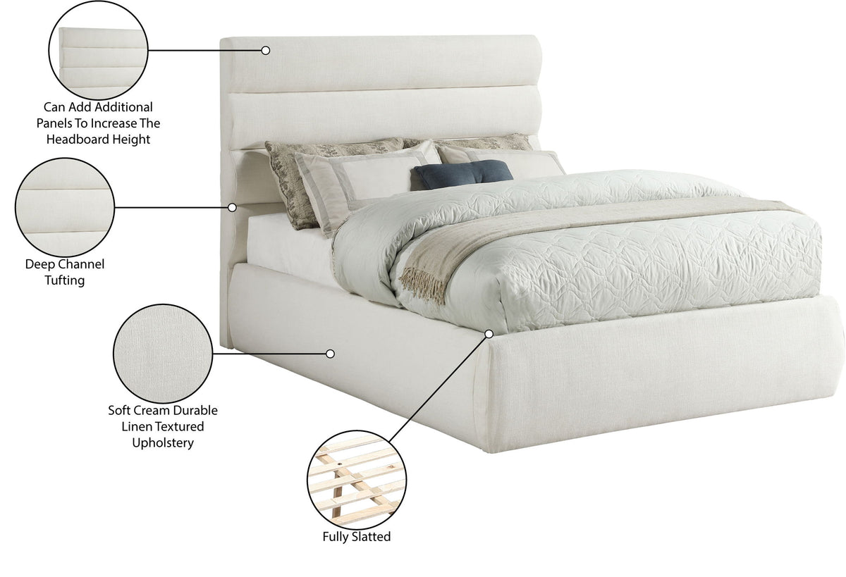 Adam - Linen Fabric Bed With 52" Headboard