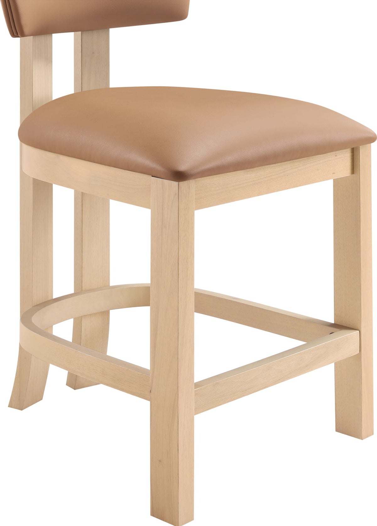 Lavrin - Vegan Leather Counter Stool (Set of 2) - Natural Base