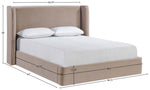 Kendall - Velvet Upholstered Bed - Taupe