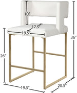 Caleb - Counter Stool with Gold Legs (Set of 2)