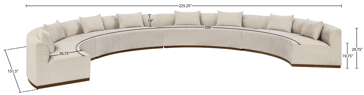 Avanti - Chenille Fabric Upholstered 4 Piece Modular Sectional