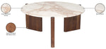 Varenna - Marble Top And Acacia Wood Base Coffee Table - Cream