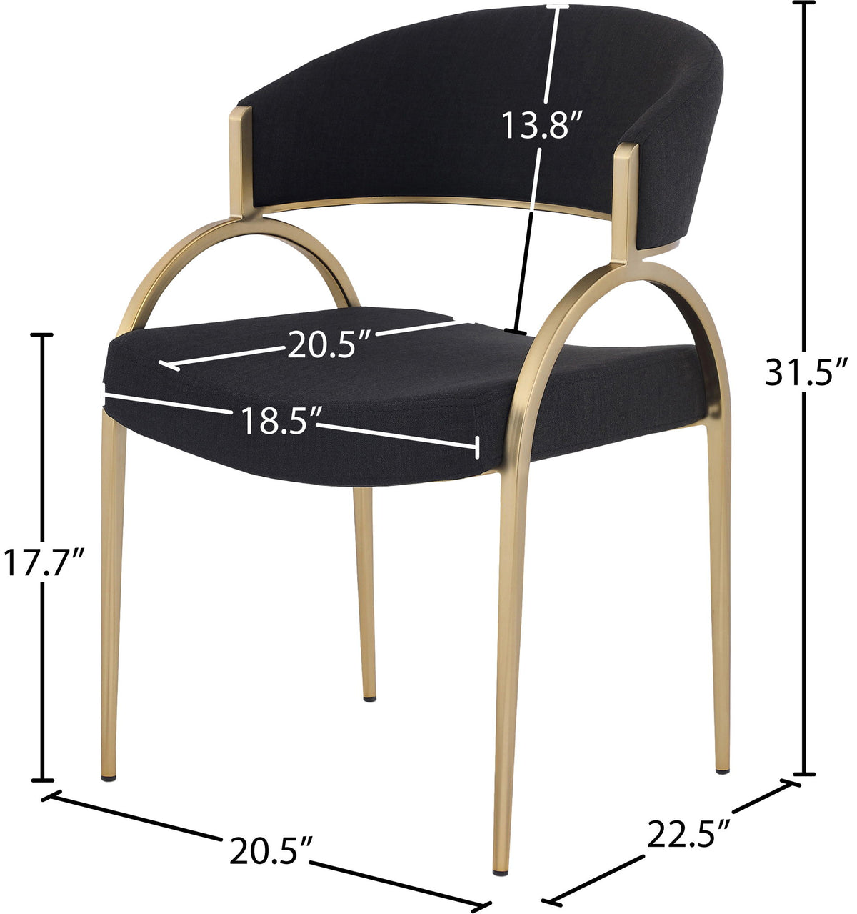 Privet - Dining Chair (Set of 2) - Gold Base