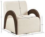 Neria - Chenille Fabric Upholstered Swivel Accent Chair - Painted Brown Base