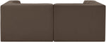 Rummi - Velvet Performance Fabric Upholstered 2 Piece Modular Loveseat