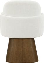 Marlowe - Linen Textured Fabric Upholstered Swivel Dining Arm Chair - Stained Brown