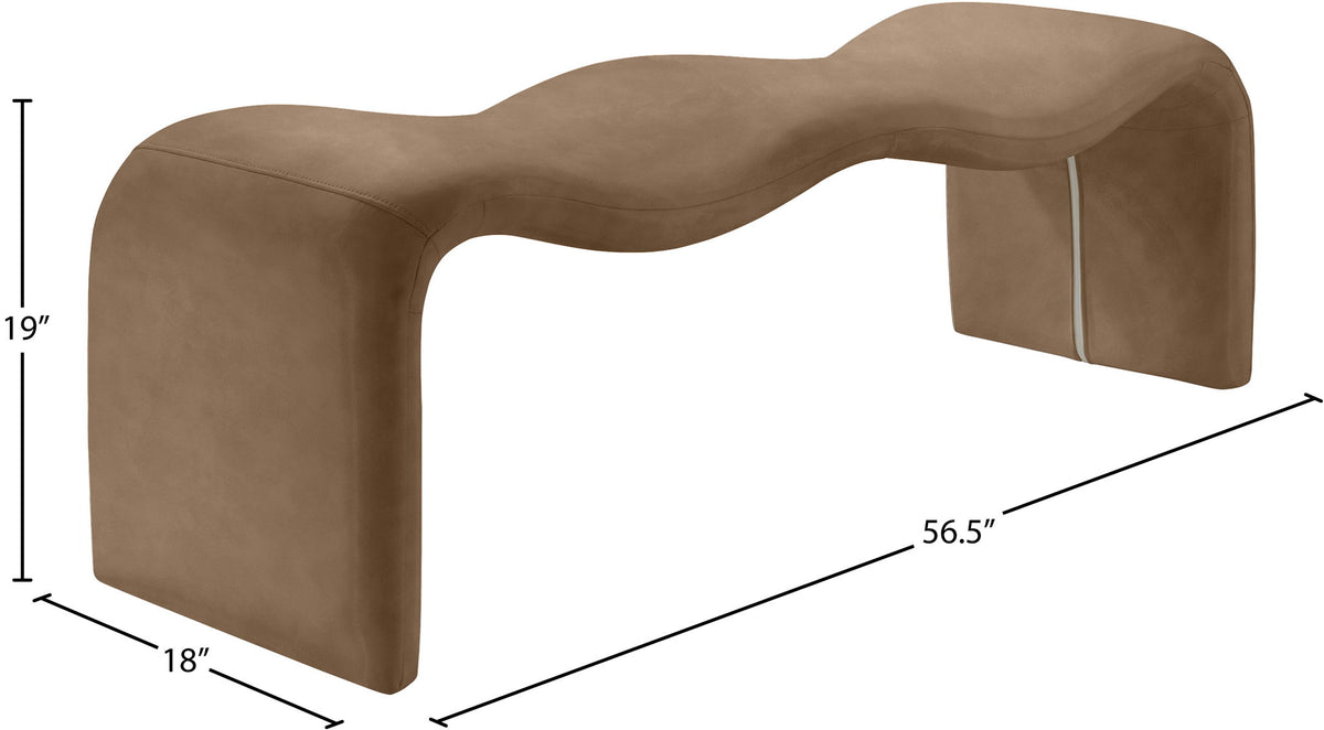 Willow - Faux Leather Bench - Brown