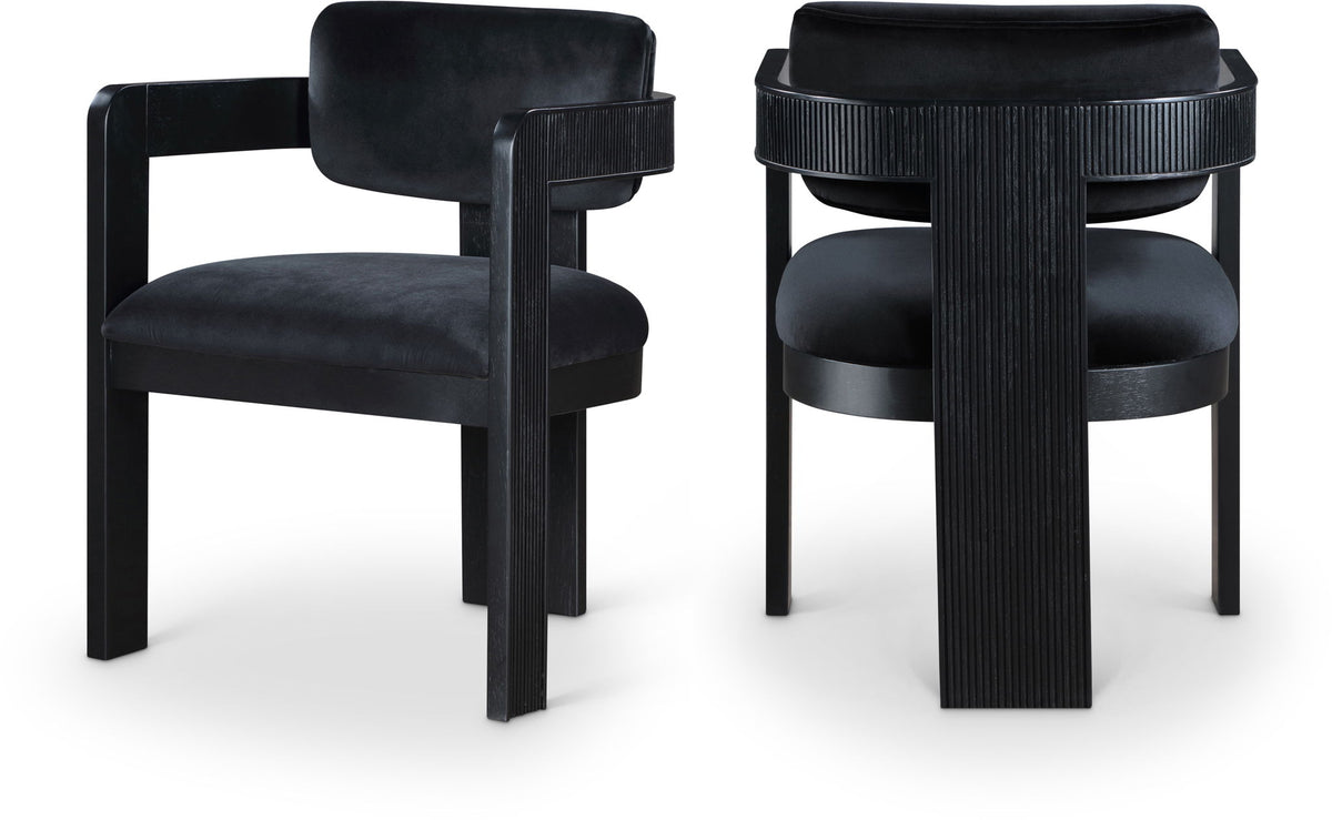 Sacha - Velvet Dining Chair With Black Base (Set of 2)