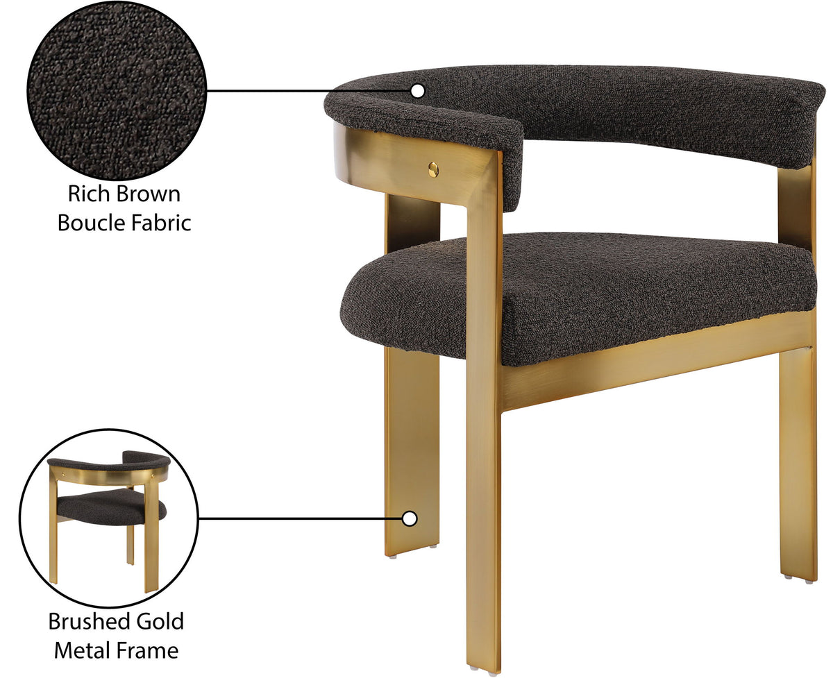 Romeo - Boucle Dining Chair With Gold Base (Set of 2)