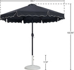 Amalfi - Patio Umbrella - White Base / Black Pole